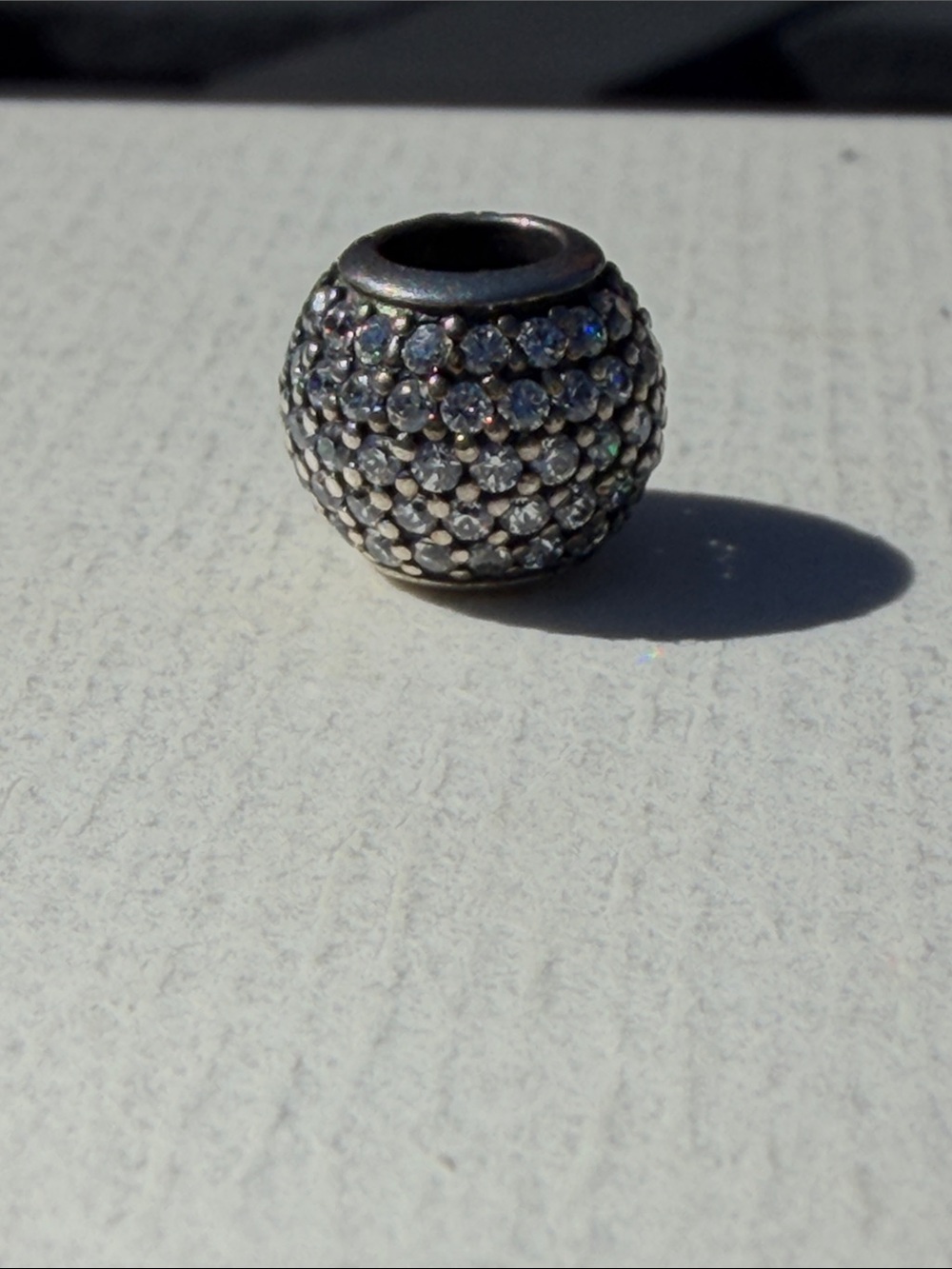 Pandora Shimmering Lace Pavé Charm with CZ stones#791284cz